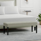 Banc d'entrée rembourré de 118 cm | Assise capitonnée, pieds en bois, style moderne