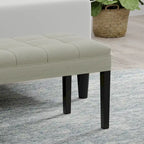 Banc d'entrée rembourré de 118 cm | Assise capitonnée, pieds en bois, style moderne