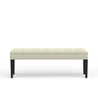 Banc d'entrée rembourré de 118 cm | Assise capitonnée, pieds en bois, style moderne