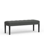 Banc d'entrée rembourré de 118 cm | Assise capitonnée, pieds en bois, style moderne