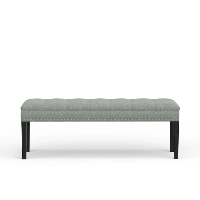 Banc d'entrée rembourré de 118 cm | Assise capitonnée, pieds en bois, style moderne