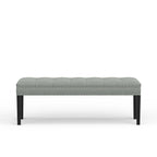 Banc d'entrée rembourré de 118 cm | Assise capitonnée, pieds en bois, style moderne