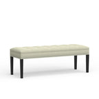 Banc d'entrée rembourré de 118 cm | Assise capitonnée, pieds en bois, style moderne