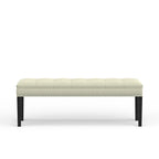 Banc d'entrée rembourré de 118 cm | Assise capitonnée, pieds en bois, style moderne