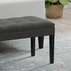 Banc d'entrée rembourré de 118 cm | Assise capitonnée, pieds en bois, style moderne