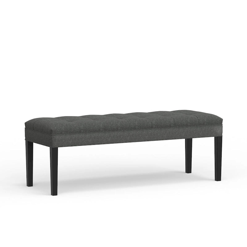 Banc d'entrée rembourré de 118 cm | Assise capitonnée, pieds en bois, style moderne