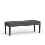 Banc d'entrée rembourré de 118 cm | Assise capitonnée, pieds en bois, style moderne
