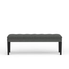 Banc d'entrée rembourré de 118 cm | Assise capitonnée, pieds en bois, style moderne
