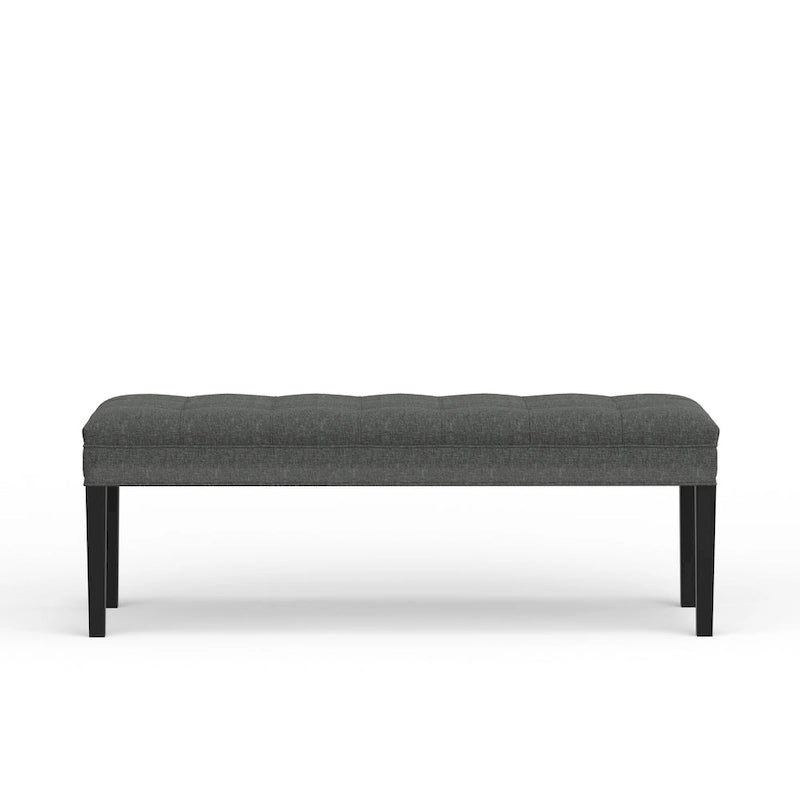 Banc d'entrée rembourré de 118 cm | Assise capitonnée, pieds en bois, style moderne