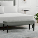 Banc d'entrée rembourré de 118 cm | Assise capitonnée, pieds en bois, style moderne