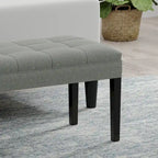Banc d'entrée rembourré de 118 cm | Assise capitonnée, pieds en bois, style moderne