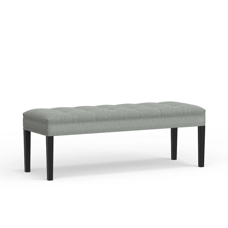 Banc d'entrée rembourré de 118 cm | Assise capitonnée, pieds en bois, style moderne