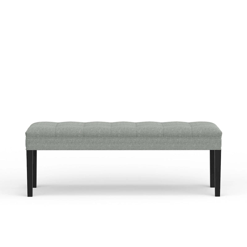 Banc d'entrée rembourré de 118 cm | Assise capitonnée, pieds en bois, style moderne