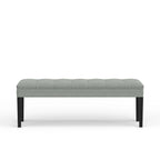 Banc d'entrée rembourré de 118 cm | Assise capitonnée, pieds en bois, style moderne