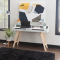 Bureau d'écriture à deux tiroirs | Bureau compact pour la maison avec rangement, style moderne