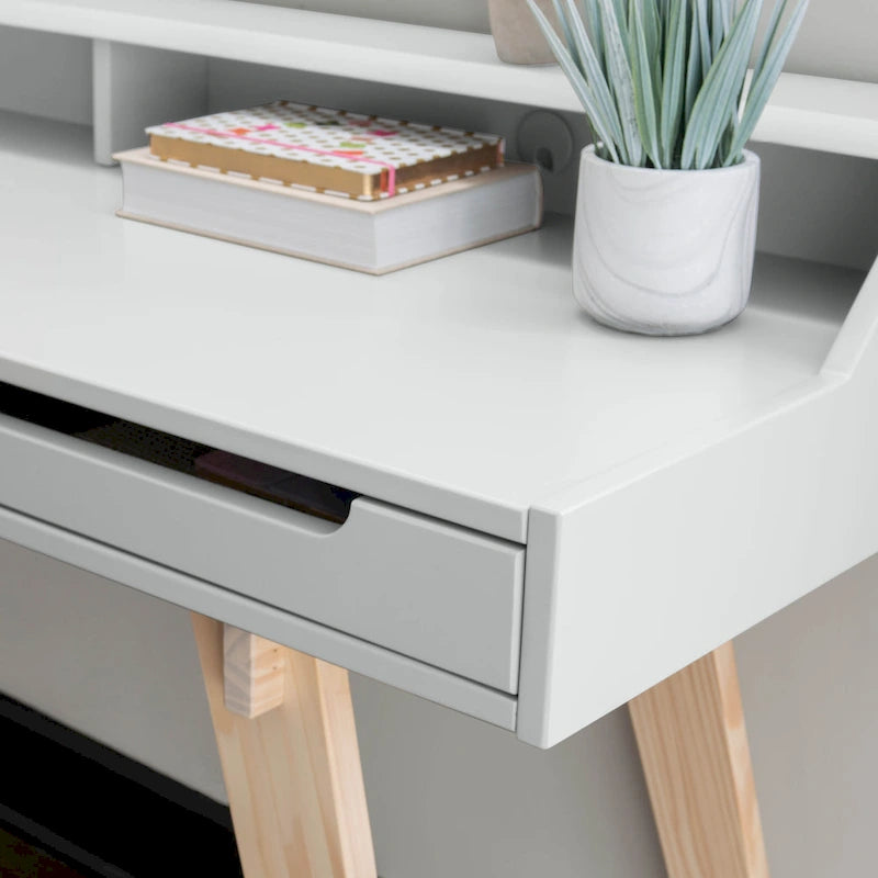 Bureau d'écriture à deux tiroirs | Bureau compact pour la maison avec rangement, style moderne