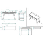 Bureau d'écriture à deux tiroirs | Bureau compact pour la maison avec rangement, style moderne