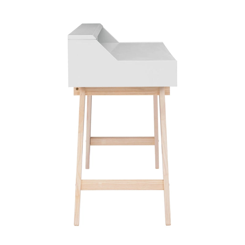 Bureau d'écriture à deux tiroirs | Bureau compact pour la maison avec rangement, style moderne
