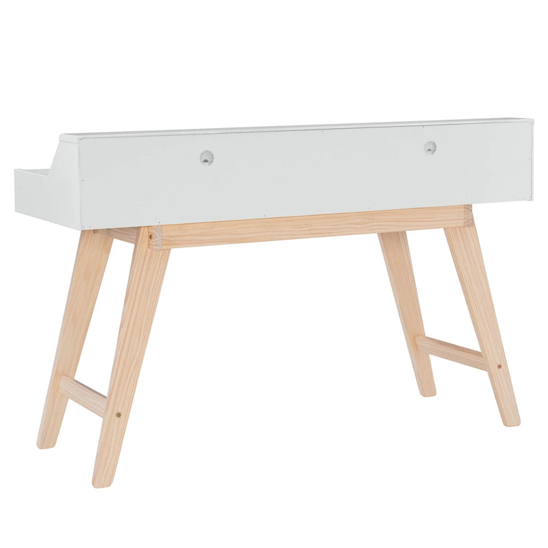 Bureau d'écriture à deux tiroirs | Bureau compact pour la maison avec rangement, style moderne