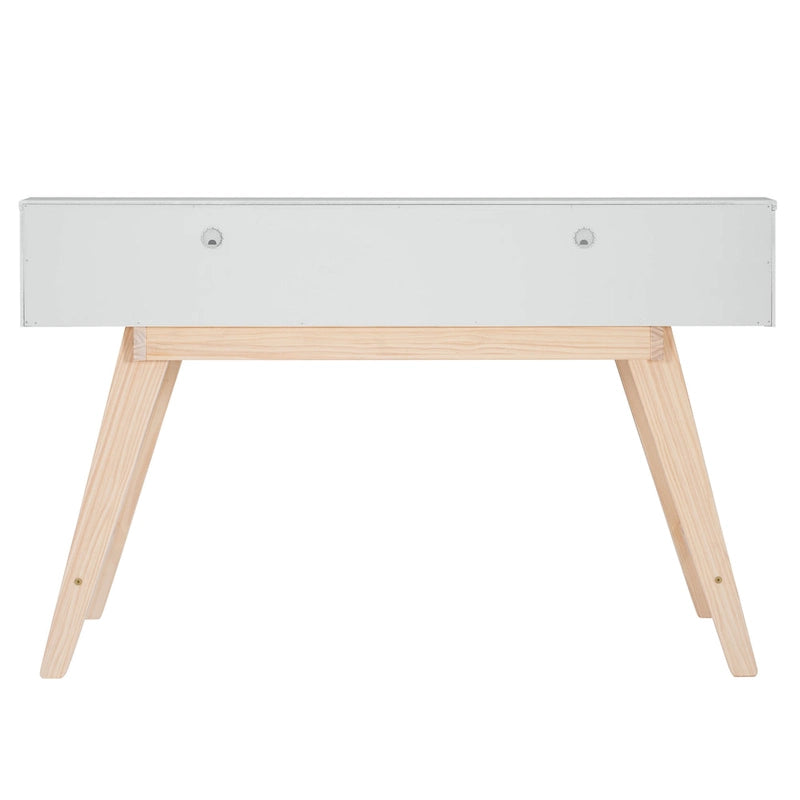 Bureau d'écriture à deux tiroirs | Bureau compact pour la maison avec rangement, style moderne