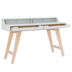 Bureau d'écriture à deux tiroirs | Bureau compact pour la maison avec rangement, style moderne
