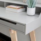 Bureau d'écriture à deux tiroirs | Bureau compact pour la maison avec rangement, style moderne