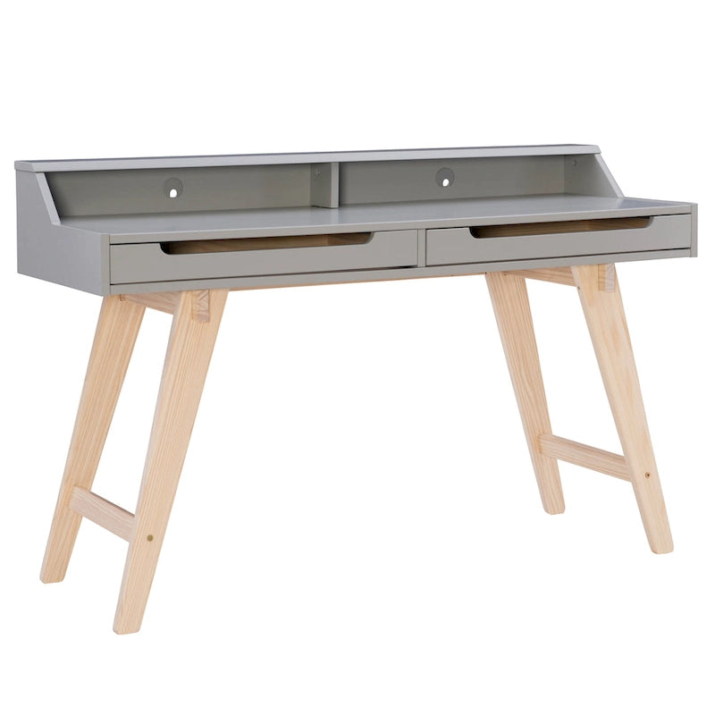 Bureau d'écriture à deux tiroirs | Bureau compact pour la maison avec rangement, style moderne