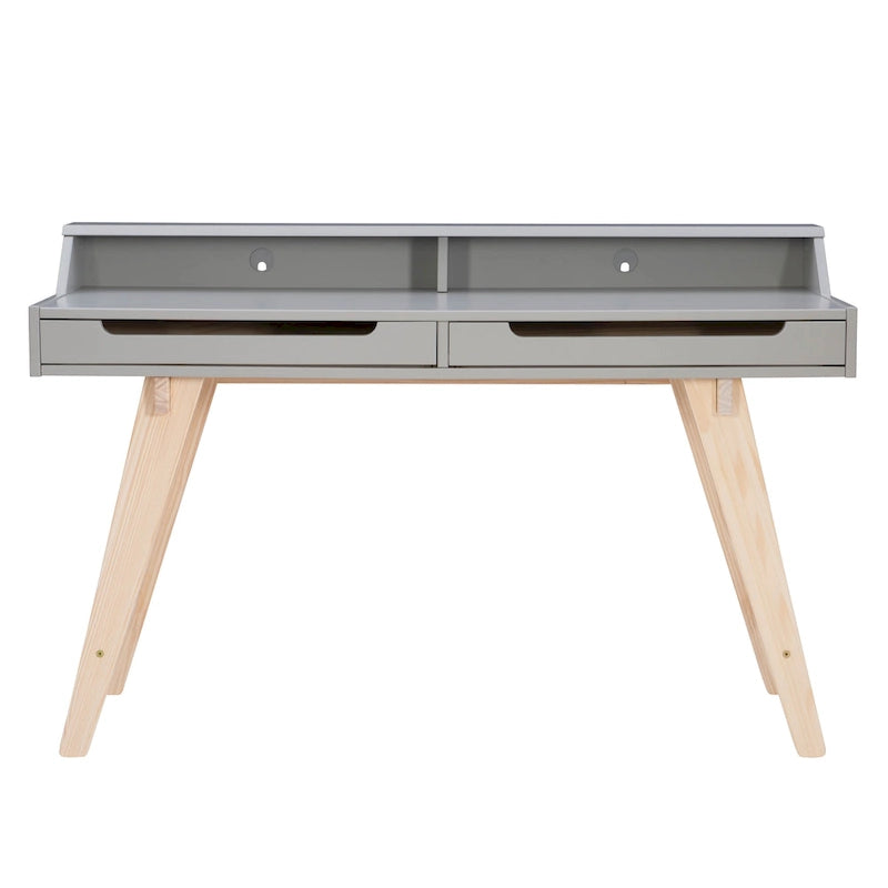 Bureau d'écriture à deux tiroirs | Bureau compact pour la maison avec rangement, style moderne