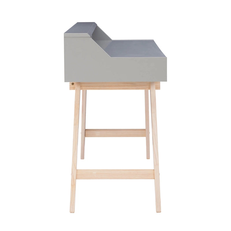 Bureau d'écriture à deux tiroirs | Bureau compact pour la maison avec rangement, style moderne