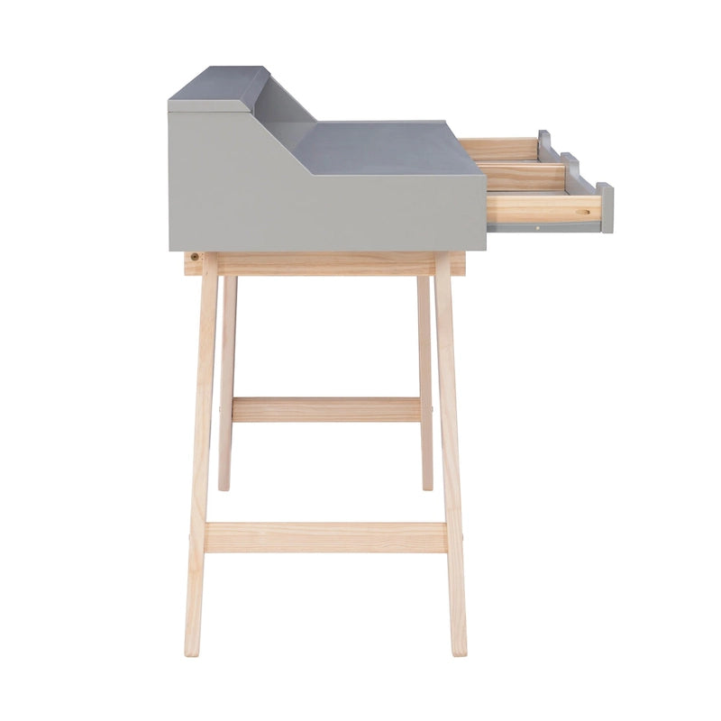 Bureau d'écriture à deux tiroirs | Bureau compact pour la maison avec rangement, style moderne