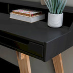 Bureau d'écriture à deux tiroirs | Bureau compact pour la maison avec rangement, style moderne
