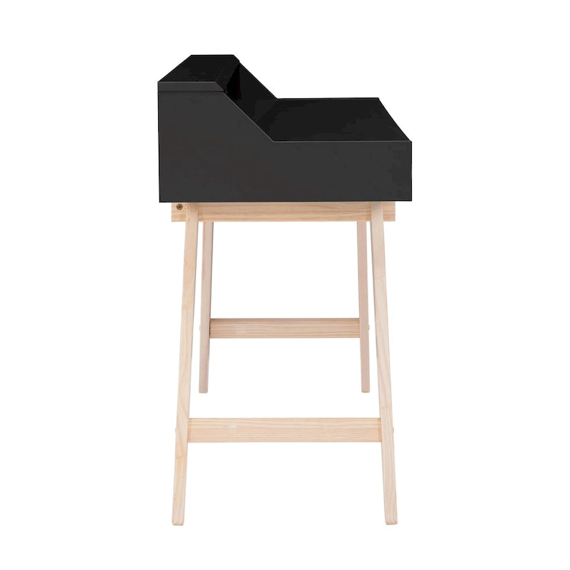 Bureau d'écriture à deux tiroirs | Bureau compact pour la maison avec rangement, style moderne