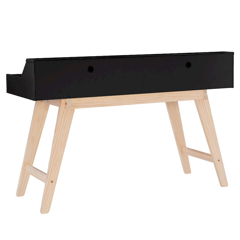 Bureau d'écriture à deux tiroirs | Bureau compact pour la maison avec rangement, style moderne