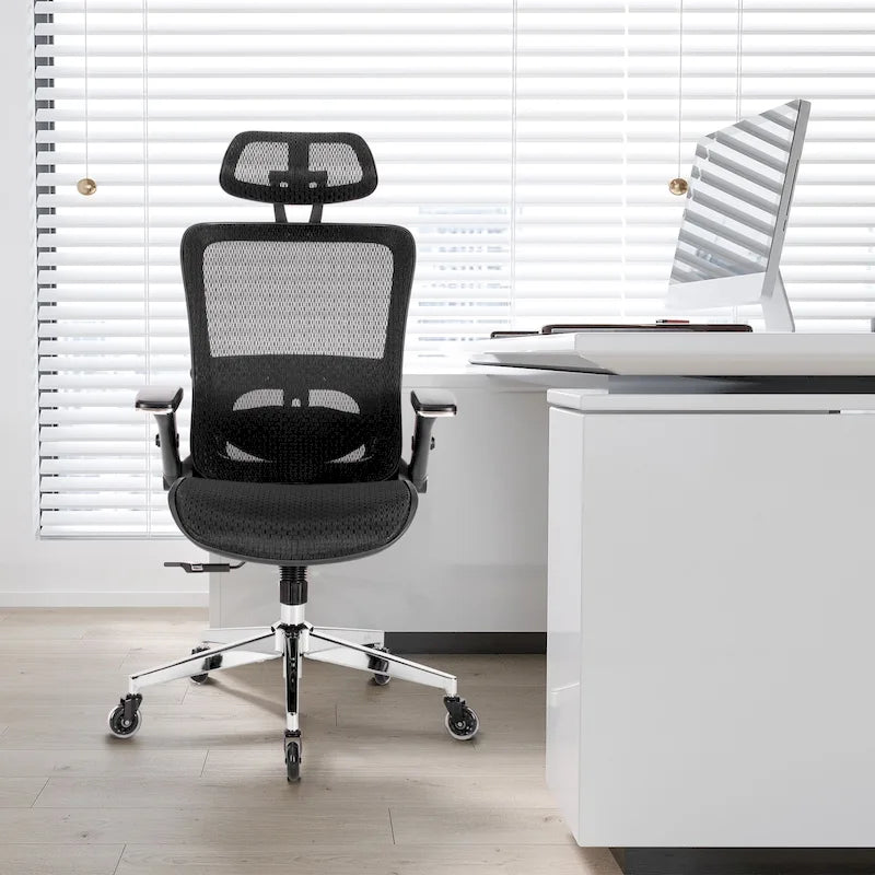 Chaise de bureau en maille avec fonction de verrouillage | Hauteur réglable, ergonomique, pour bureau à domicile