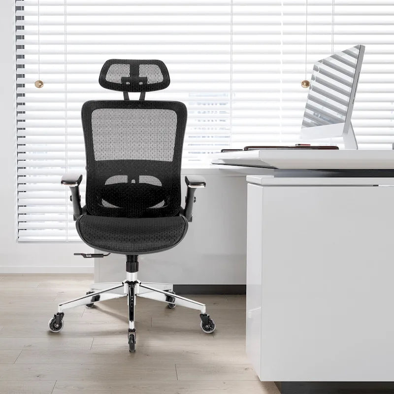 Chaise de bureau en maille avec fonction de verrouillage | Hauteur réglable, ergonomique, pour bureau à domicile