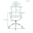 Chaise de bureau en maille avec fonction de verrouillage | Hauteur réglable, ergonomique, pour bureau à domicile