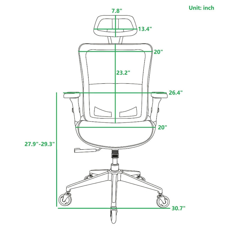 Chaise de bureau en maille avec fonction de verrouillage | Hauteur réglable, ergonomique, pour bureau à domicile