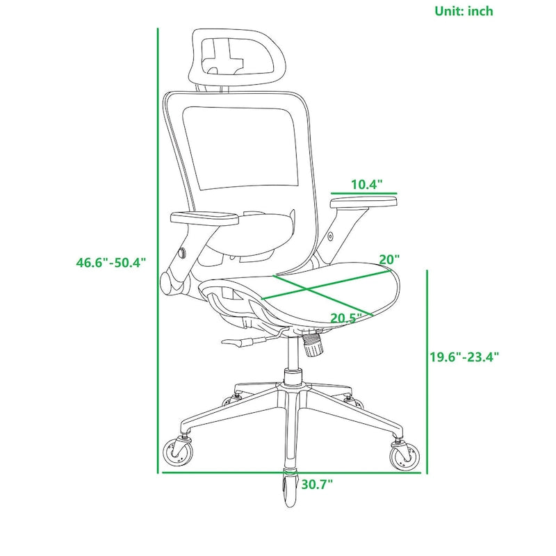 Chaise de bureau en maille avec fonction de verrouillage | Hauteur réglable, ergonomique, pour bureau à domicile