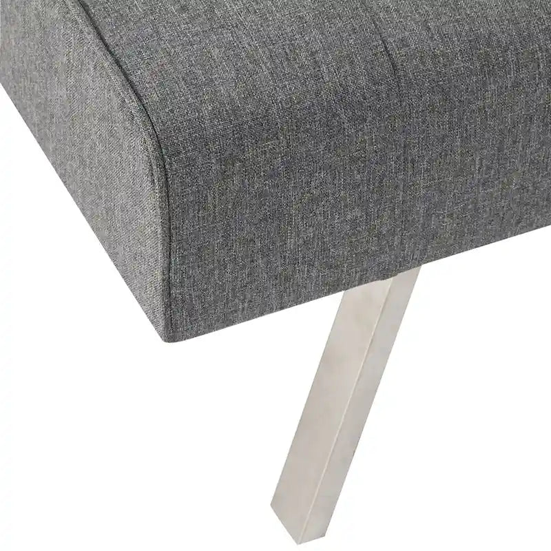 Canapé-lit futon capitonné du milieu du siècle avec dossier divisé et pieds chromés