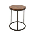 Table d'appoint ronde 18" | Finition Châtaigne, Style Industriel, Table d'appoint pour Salon