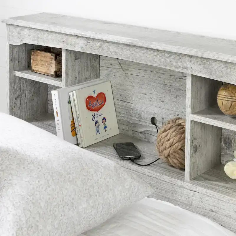Lit plateforme grand format avec tête de lit | Cadre en bois, tête de lit capitonnée, sans sommier à ressorts