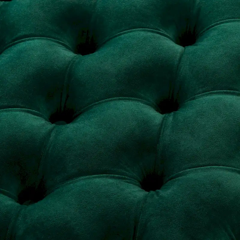 Ottoman en velours capitonné | Repose-pieds rond, touche glamour pour le salon, plusieurs coloris