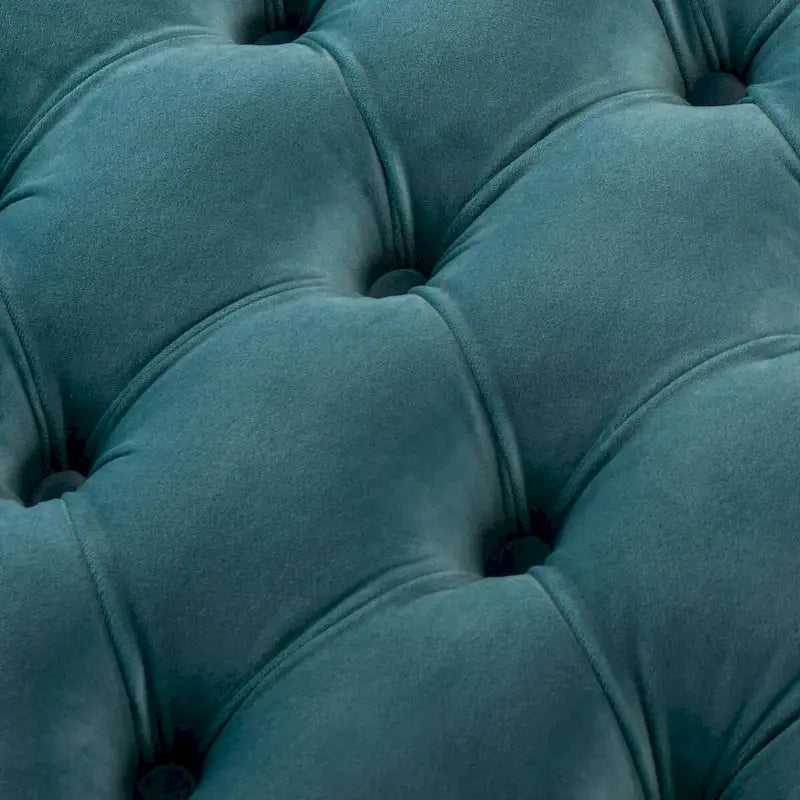 Ottoman en velours capitonné | Repose-pieds rond, touche glamour pour le salon, plusieurs coloris