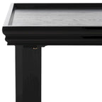 Table basse ronde moderne sur pied | Piétement géométrique en métal, style salon contemporain