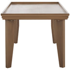 Table basse ronde moderne sur pied | Piétement géométrique en métal, style salon contemporain