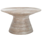 Table basse ronde piédestal en métal | 81 cm de diamètre, finition or glamour, salon