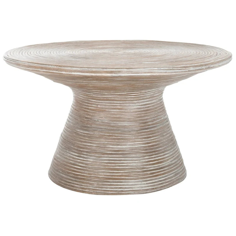 Round Pedestal Metal Coffee Table | 32" Diameter, Glam Gold Finish, Living Room