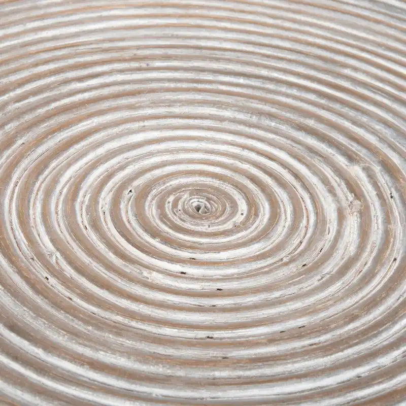 Table basse ronde piédestal en métal | 81 cm de diamètre, finition or glamour, salon