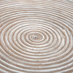 Table basse ronde piédestal en métal | 81 cm de diamètre, finition or glamour, salon