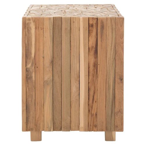 SAFAVIEH Candylene Medium Oak Square End Table - 15 x 15 x 19.5 - 15Wx15Dx20H